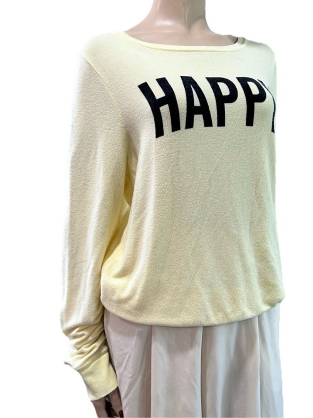 Wildfox Pale Yellow Crewneck Sweatshirt
